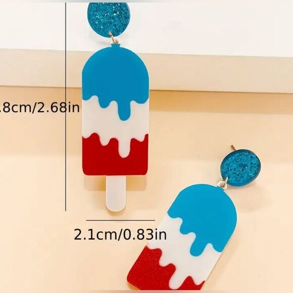 NEW 4th of July Popsicle Earrings - Picture 3 of 3